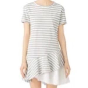 Kinley Rent the Runway striped ruffle hem dress mini sz M $218 flaw